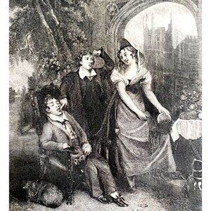 Open Your Mouth And Shut Your Eyes Steel Engraving 1859 Victorian Art DWY5C